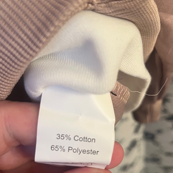 RomWe NWT Woman's Khaki Crew Neck White Trim Sweatshirt - Picture 6 of 6